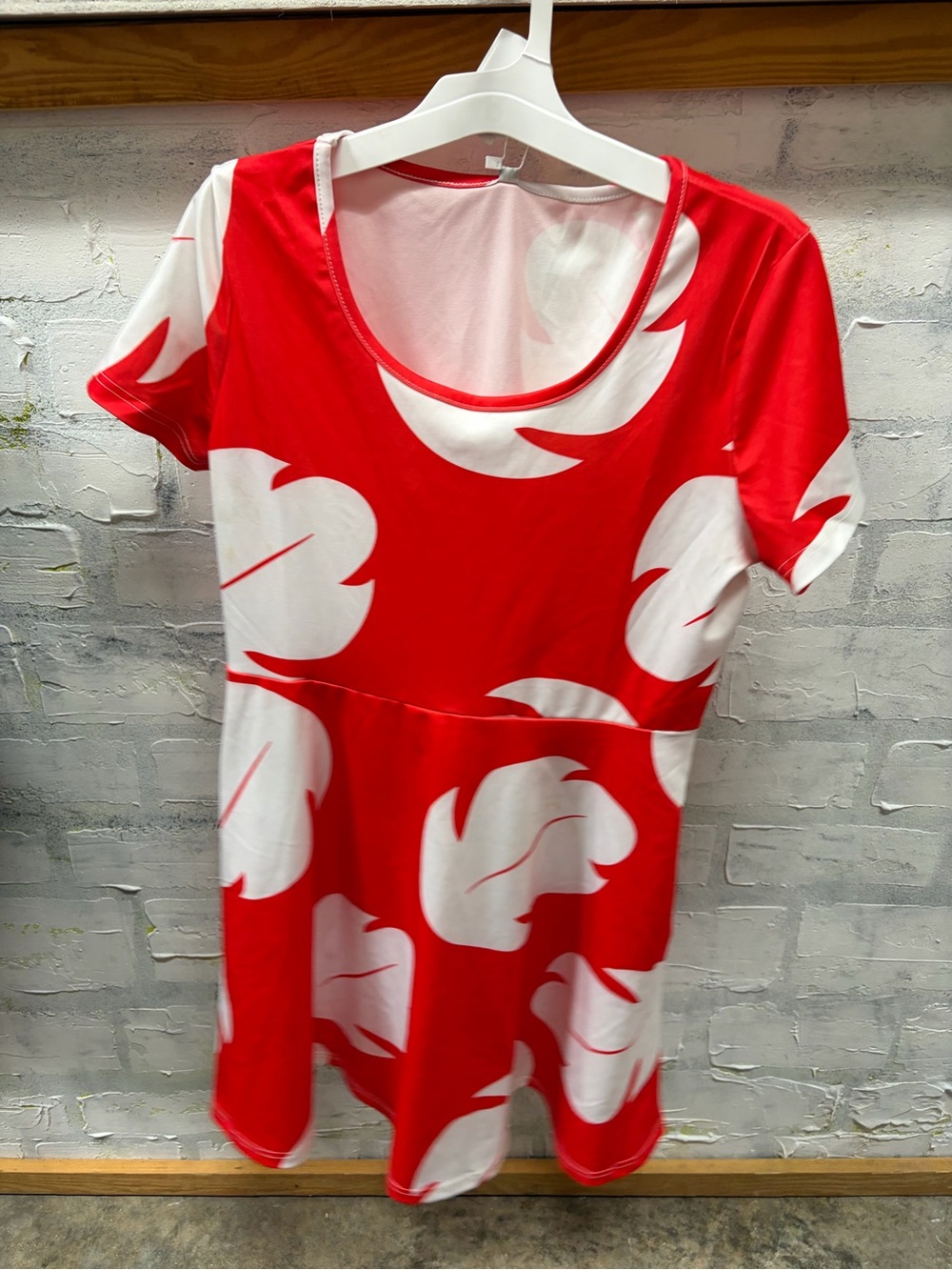 Red Floral Print Scoop Neck Women’s Dress